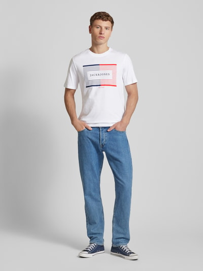 Jack & Jones T-shirt z nadrukiem z logo model ‘CYRUS’ Biały 1