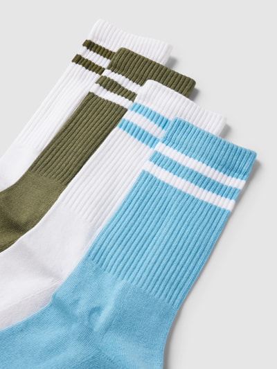 REVIEW Socken mit Kontraststreifen im 4er-Pack Hellblau 2