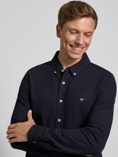 Fynch-Hatton Slim Fit Freizeithemd mit Button-Down-Kragen Marine 3