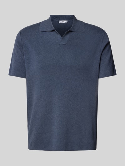 Mango Regular Fit Poloshirt mit V-Ausschnitt Blau 2