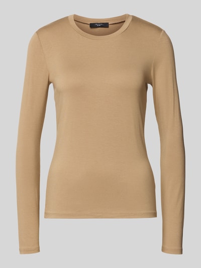 Weekend Max Mara Regular Fit Langarmshirt aus Viskose-Mix Modell 'MULTI' Camel 2