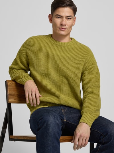 JAKE*S STUDIO MEN Gebreide pullover met ronde hals Groen gemêleerd - 3