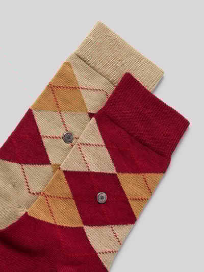 Burlington Sokken met argyle-stitching in een set van 2 paar Bordeaux - 2