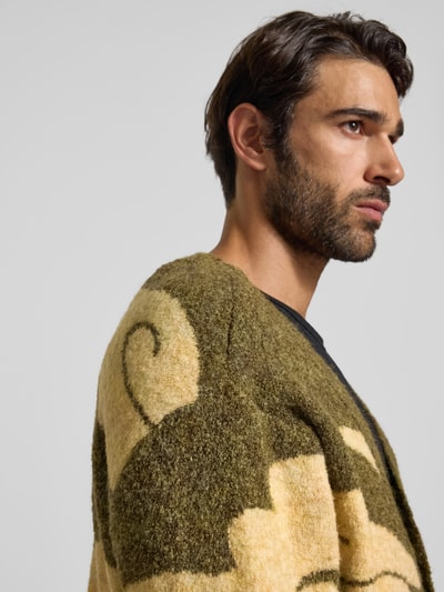 WOODBIRD Strickjacke mit V-Ausschnitt Khaki 3