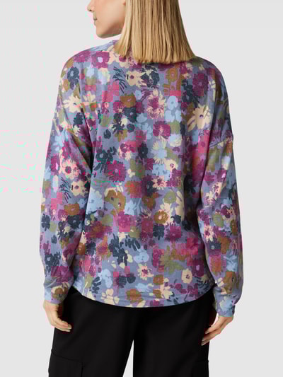 B.Young Shirt met lange mouwen en all-over motief, model 'Sky' Rookblauw - 5