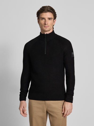 Tom Tailor Denim Regular fit schipperstrui met raglanmouwen Zwart - 4