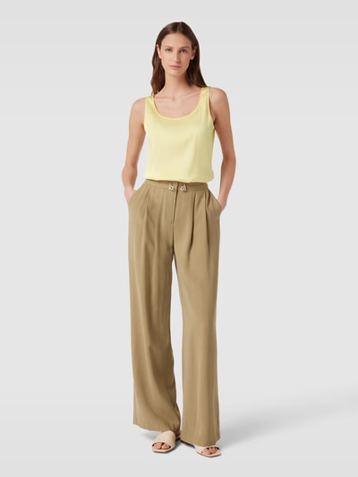 MaxMara Leisure Top bluzkowy w jednolitym kolorze model ‘PAN’ Jasnożółty 1