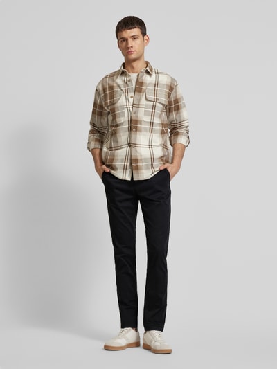 Tom Tailor Denim Chinosy o kroju slim fit z paskiem Czarny 1