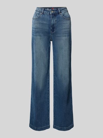 Produktfoto, Wide Leg Jeans im Used-Look von Buena Vista, mieszanka bawełny i wiskozy, wpuszczane kieszenie, szerokość w rozmiarze S: 38 cm, długość wewnętrzna nogawki S: 79 cm