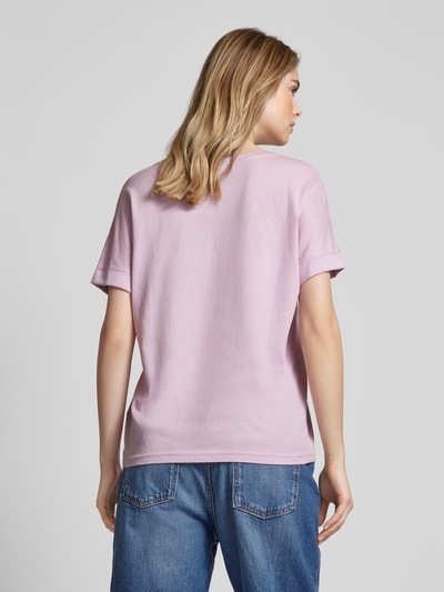 Marc O'Polo Denim T-Shirt mit fixierten Ärmelumschlägen Rosa 5