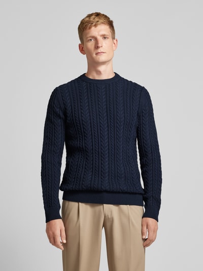 MCNEAL Gebreide pullover met kabelpatroon Donkerblauw - 4