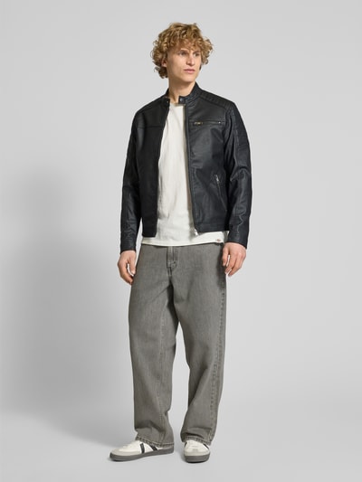 Jack & Jones Jacke in Leder-Optik Modell 'JEROCKY' Black 1