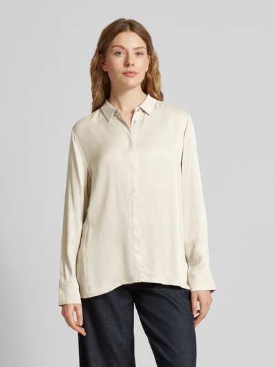 comma Regular fit blouse met blinde knoopsluiting Zand - 4