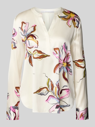 Herzensangelegenheit Regular Fit Seidenbluse mit Tunikakragen Offwhite 2