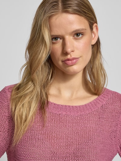 Only Regular Fit Strickpullover aus Grobstrick Modell 'GEENA' Altrosa 3