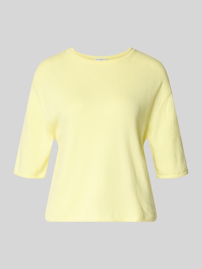 Tom Tailor Oversized sweter z mieszanka bawełny i kaszmiru Pastelowy żółty melanż 2