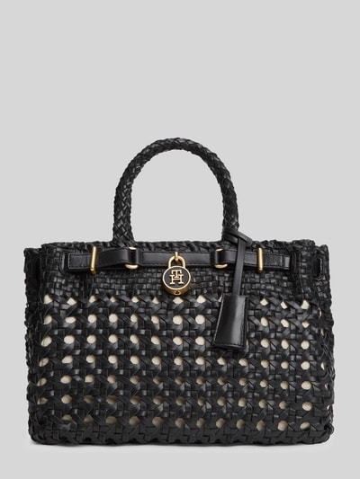 Tommy Hilfiger Henkeltasche aus echtem Büffelleder Modell 'AMERICAN ICON MINI TOTE' Black 2