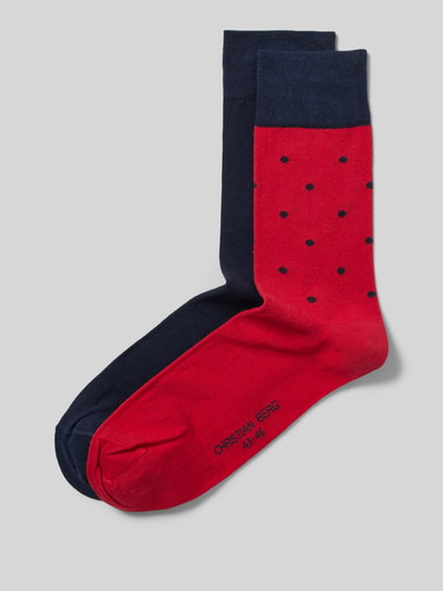 Christian Berg Men Socken mit Label-Detail Rot 1