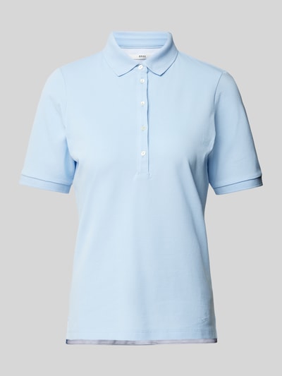 Brax Poloshirt in unifarbenem Design Modell 'CLEO' Hellblau 2