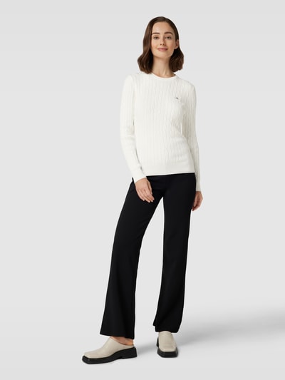 Gant Gebreide pullover met labeldetail Ecru - 1