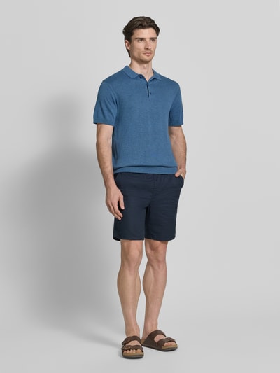 Casual Friday regular fit poloshirt met knoopsluiting model 'BELLS' Rookblauw gemêleerd - 1