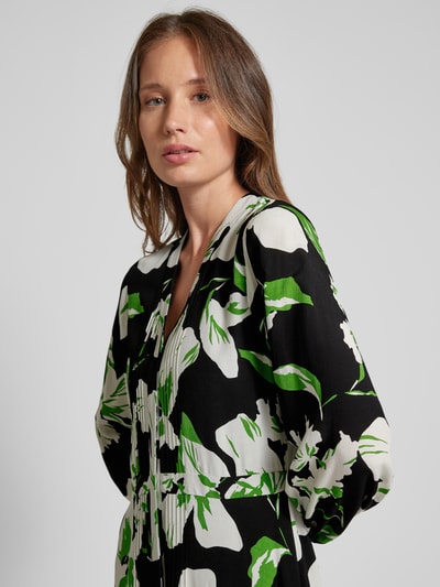 comma Midi-jurk van pure viscose met zijsplitten Groen - 3