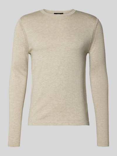 CINQUE Sweter z dzianiny z prążkowanymi wykończeniami model „WALLIE” Beżowy 2