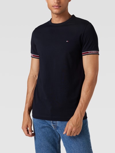 Tommy Hilfiger T-shirt met logostitching Marineblauw - 4