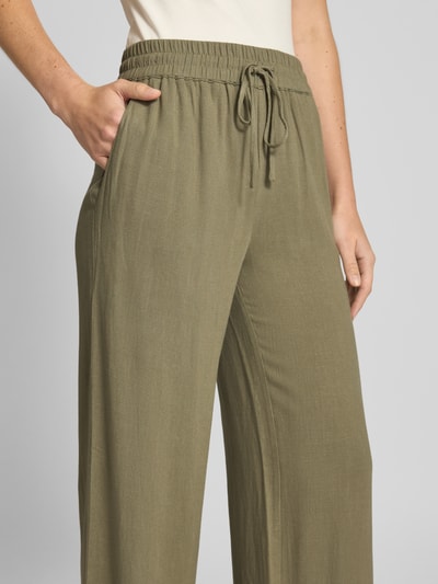 Selected Femme High Waist Hose aus Viskose-Leinen-Mix Modell 'VIVA-GULIA' Oliv 3