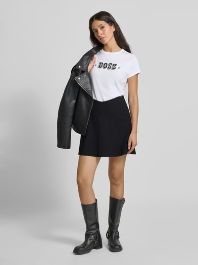 BOSS Orange Ausgestellter Mini-Rock aus Viskose-Mix Black 1