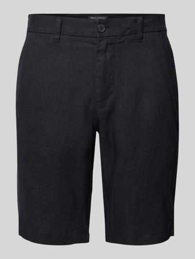 Marc O'Polo Szorty o kroju regular fit z czystego lnu model ‘RESO JOGGER’ Czarny 2