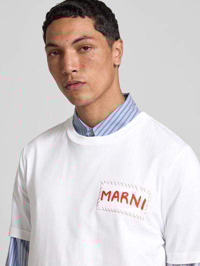 Marni T-Shirt mit Label-Detail Weiss 3