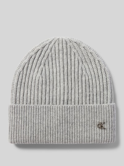 CK Calvin Klein Beanie van lamswolmix met labelapplicatie Lichtgrijs - 1