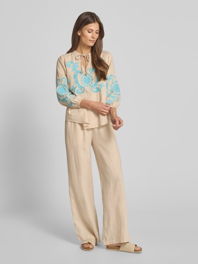 Emily Van den Bergh Stoffen broek met elastische band Zand - 1