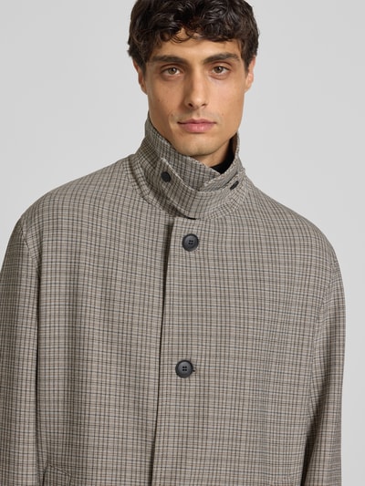 BOSS Relaxed Fit Mantel mit Karo-Muster Modell 'C-CLARK-253' Beige 3