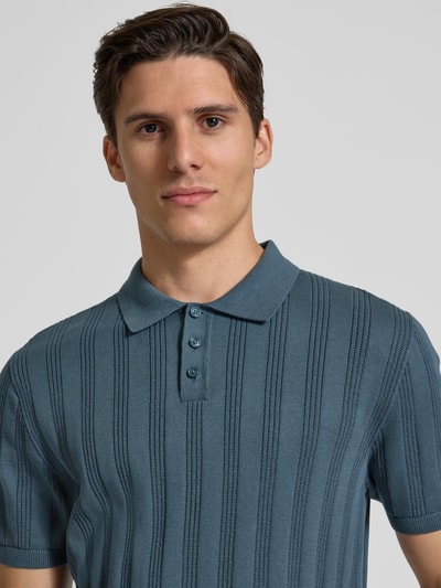 MCNEAL Regular Fit Strickpolo mit Strukturmuster Petrol 3