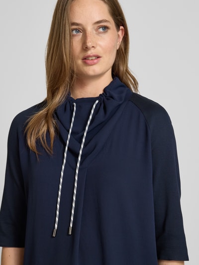 Marc Cain T-Shirt aus Baumwoll-Mix mit Tunnelzug Marine 3