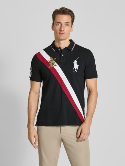 Polo Ralph Lauren Regular fit poloshirt met motief- en logostitching Zwart - 4