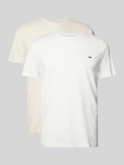 Tommy Jeans Slim Fit T-Shirt mit Label-Print im 2er-Pack Offwhite 1