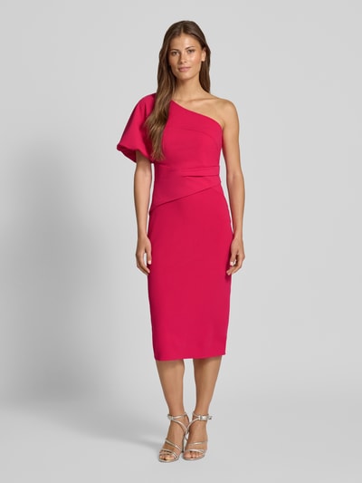 Lipsy Cocktailjurk met one shoulder-band Felroze - 4