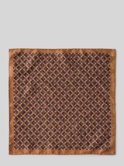 Verugia Pochet van zijde met omzoomde boorden Cognac - 2