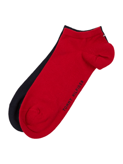 Tommy Hilfiger Sneakersocken mit Label-Detail im 2er-Pack Modell '2ER QUARTER' Rot 1