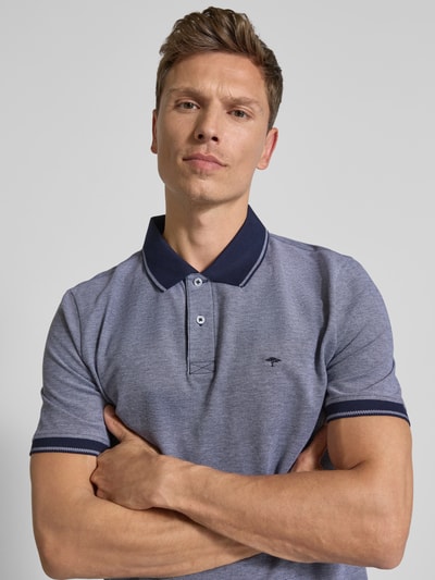 Fynch-Hatton Poloshirt mit Label-Stitching Marine 3