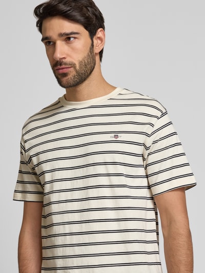 Gant T-shirt met labelstitching Offwhite - 3