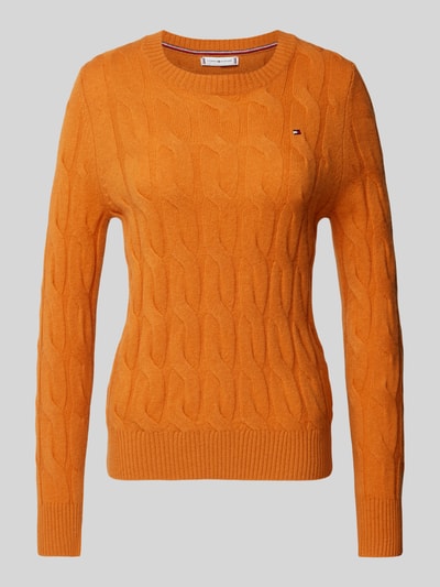 Tommy Hilfiger Gebreide pullover met ribboorden Cognac - 2