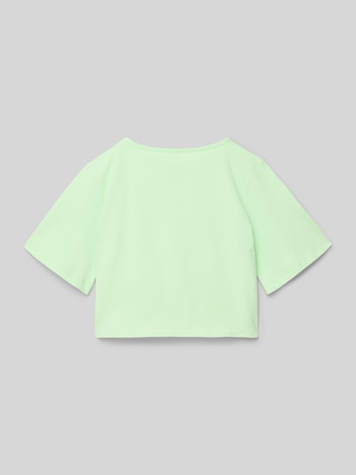 Blue Effect Cropped T-Shirt mit Label-Print Hellgruen 3