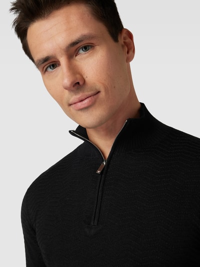 Emporio Armani Strickpullover mit Troyer-Kragen Black 3