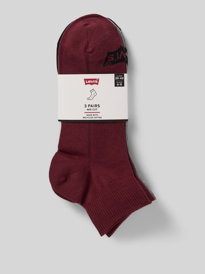 Levi's® Sokken met logo in een set van 3 paar Bordeaux - 3