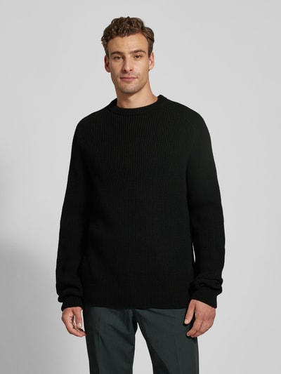 Forét Gebreide pullover met ronde hals, model 'CONE' Zwart - 4