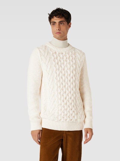 Marc O'Polo Strickpullover mit Strukturmuster Offwhite 4